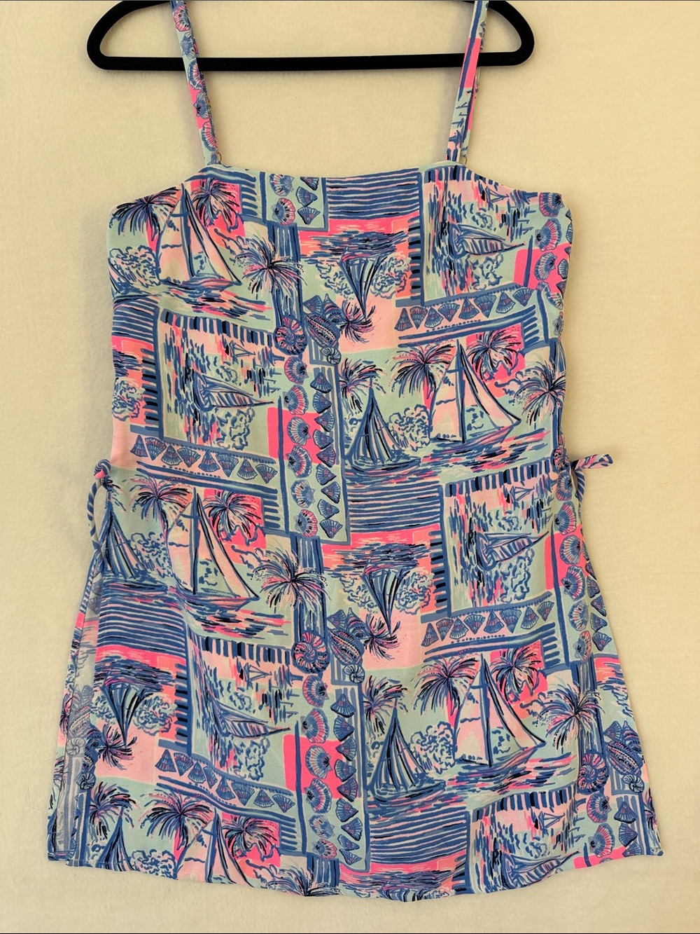 Lilly Pulitzer Size 8 Sahar Romper Dress Whisper Blue Yeah Buoy Boats NWT $168 - Picture 4 of 9